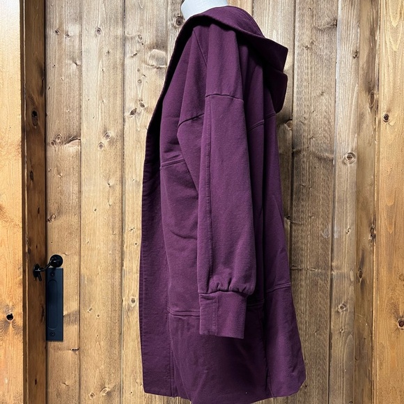 FLX XXL Cozy Hooded Sweatshirt Long Cardigan Longline Plus Size Layering - Picture 4 of 8